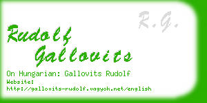 rudolf gallovits business card